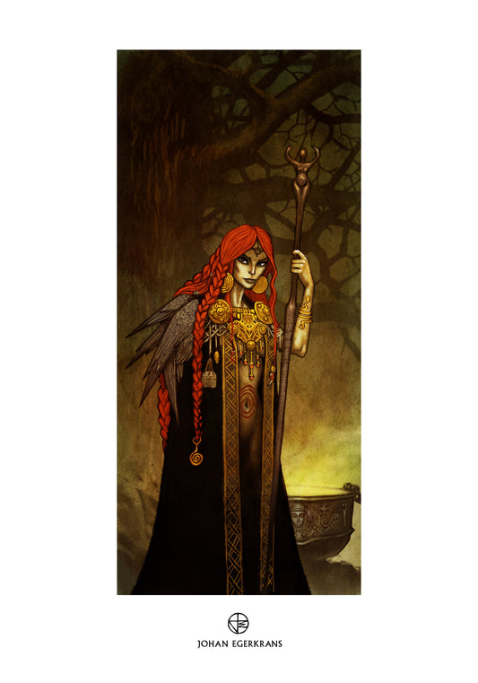 Freyja poster — Johan Egerkrans Norse Gods