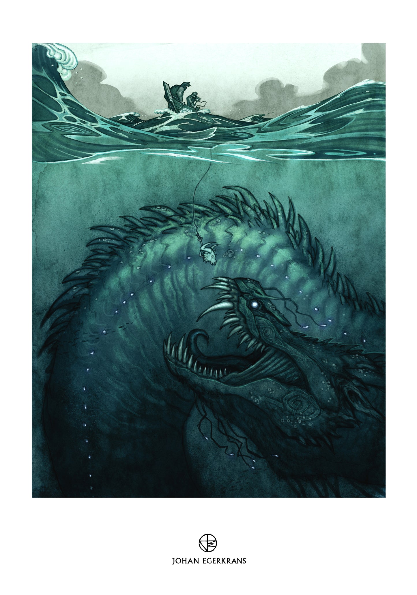 Jormungandr poster — Johan Egerkrans Norse Gods