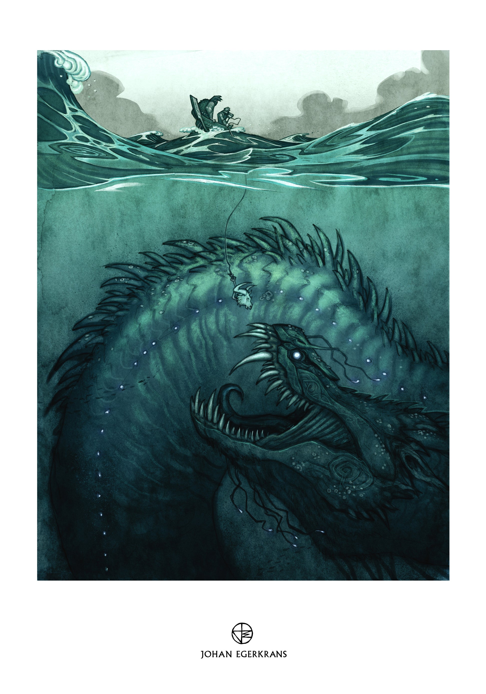 Jormungandr poster — Johan Egerkrans Norse Gods