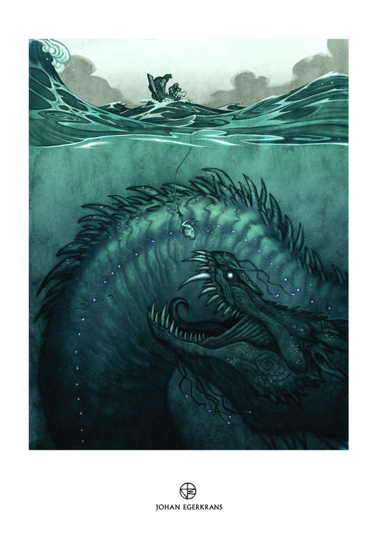 Jormungandr poster — Johan Egerkrans Norse Gods