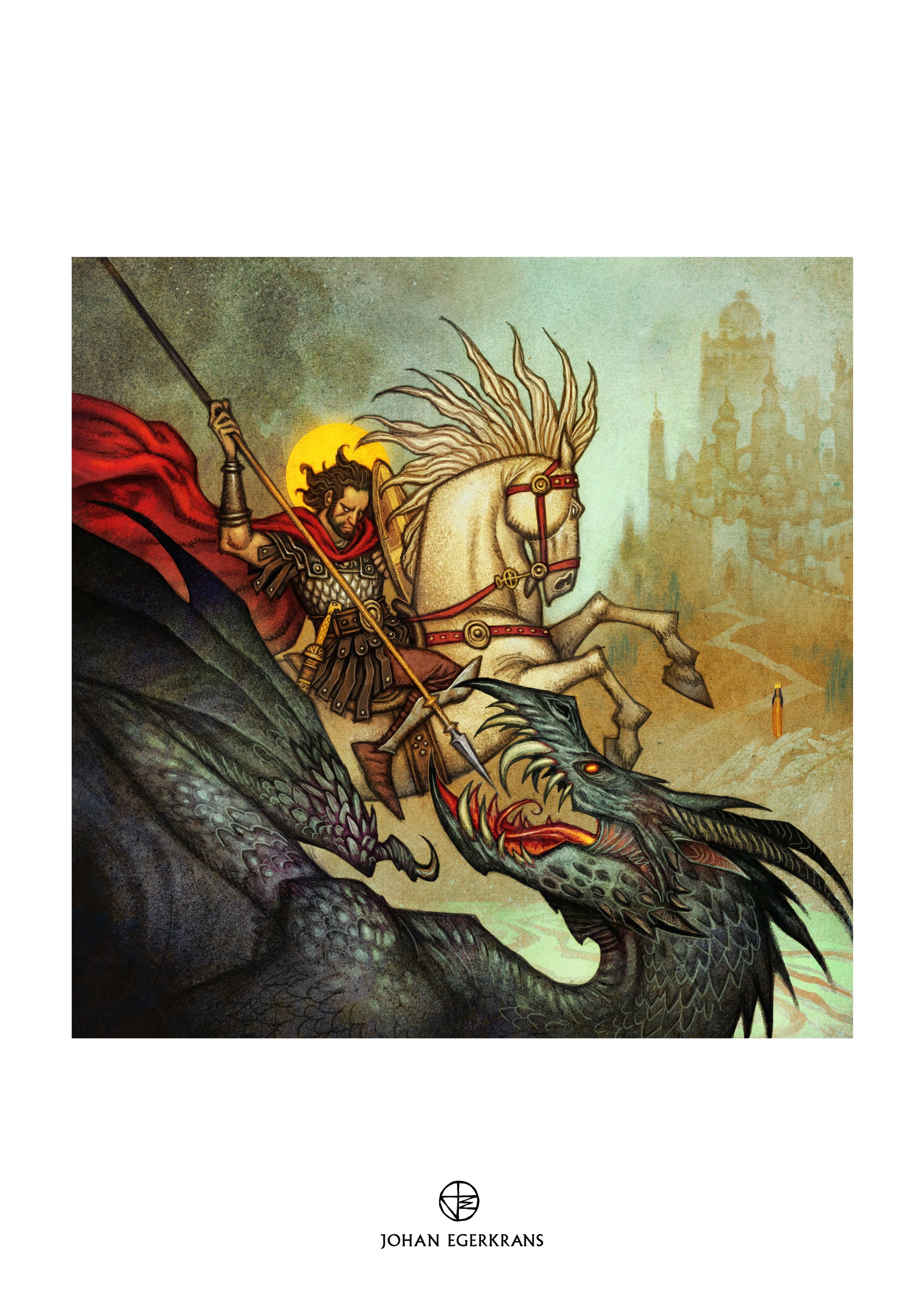 Saint George poster — Johan Egerkrans Dragons