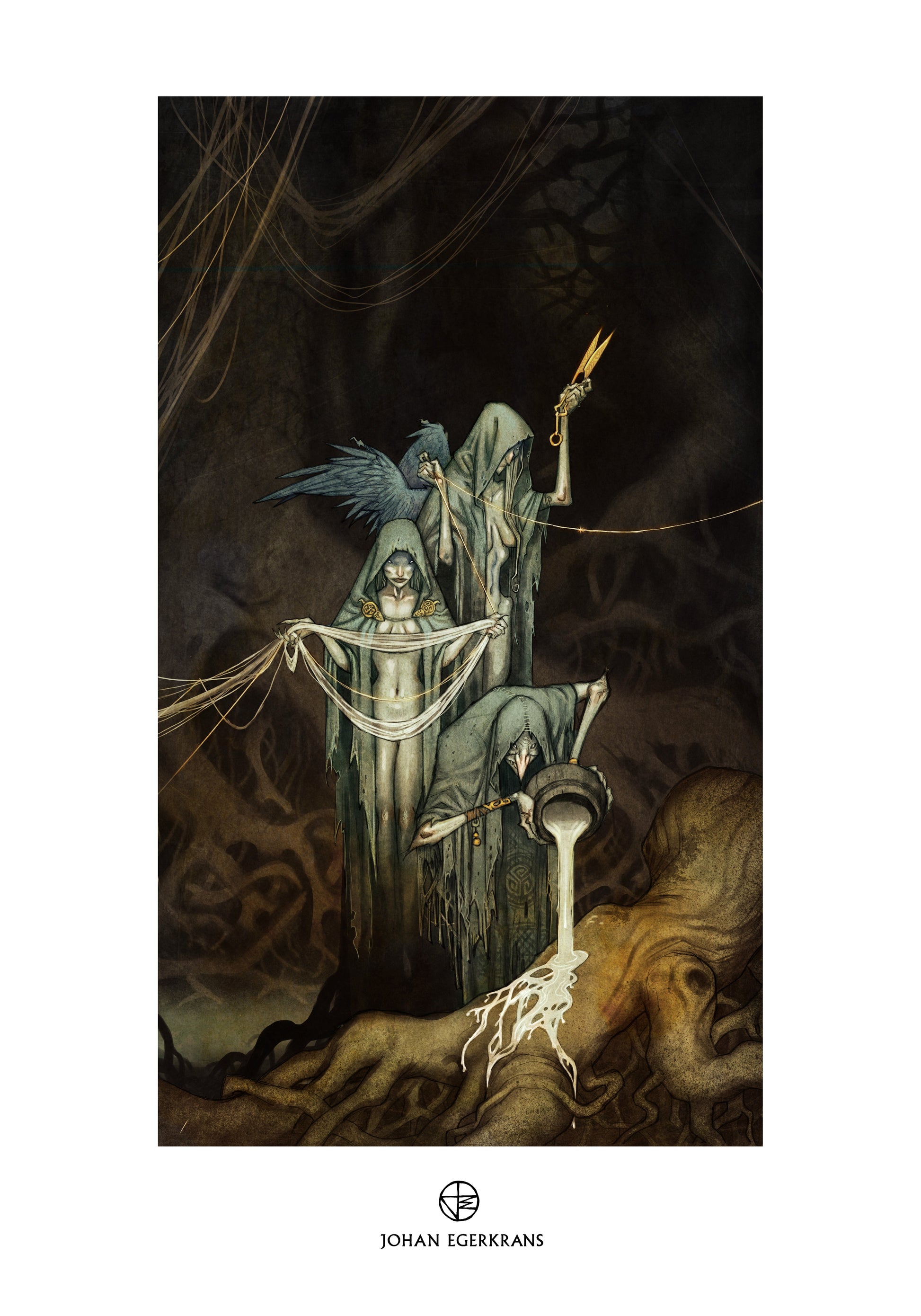 The Norns poster — Johan Egerkrans Norse Gods
